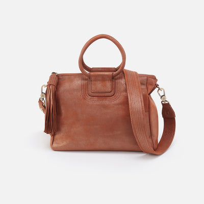 Sheila Medium Satchel In Metallic Leather - Patina