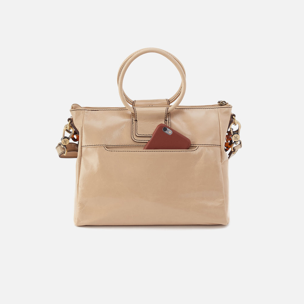 Sheila Medium Satchel In Polished Leather - Quartz