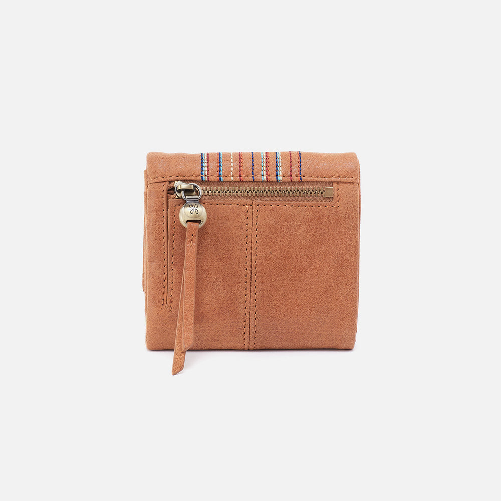 Keen Mini Trifold Wallet in Buffed Leather - Whiskey