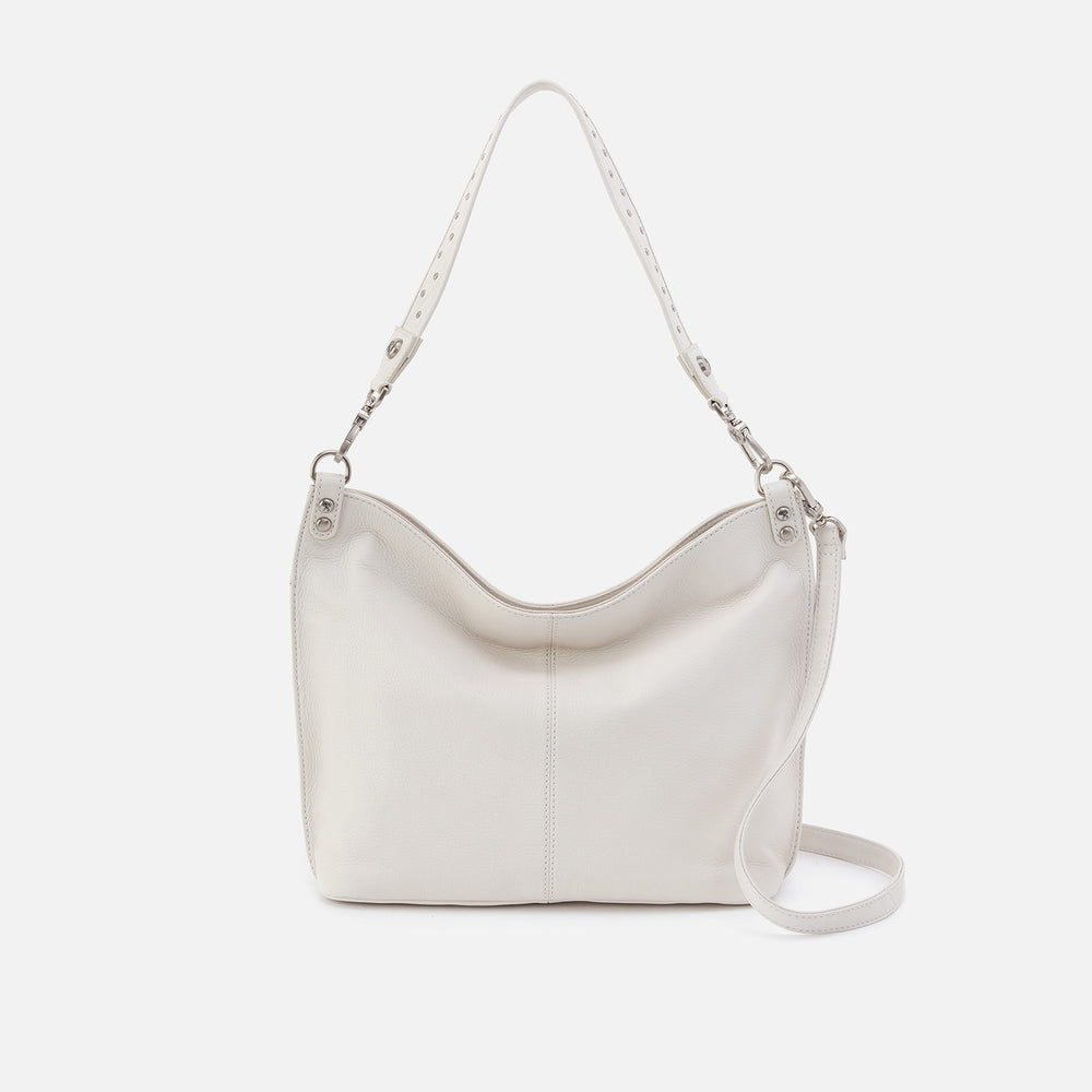 Pier Shoulder Bag in Pebbled Leather - White