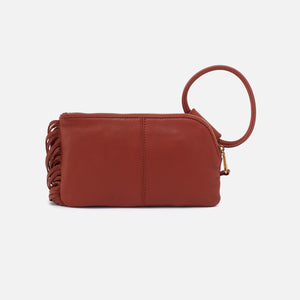 Sable Wristlet In Pebbled Leather - Rust