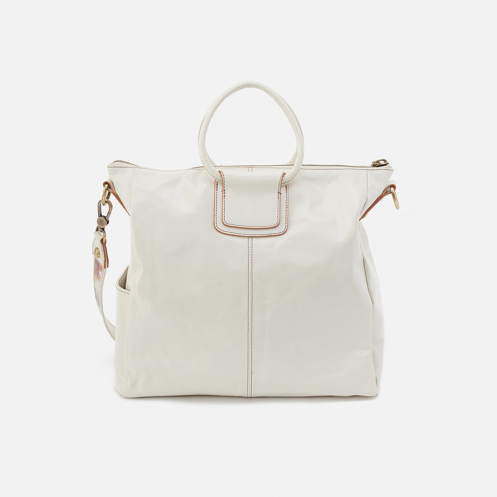 Sheila Large Satchel in Polished Leather - Latte