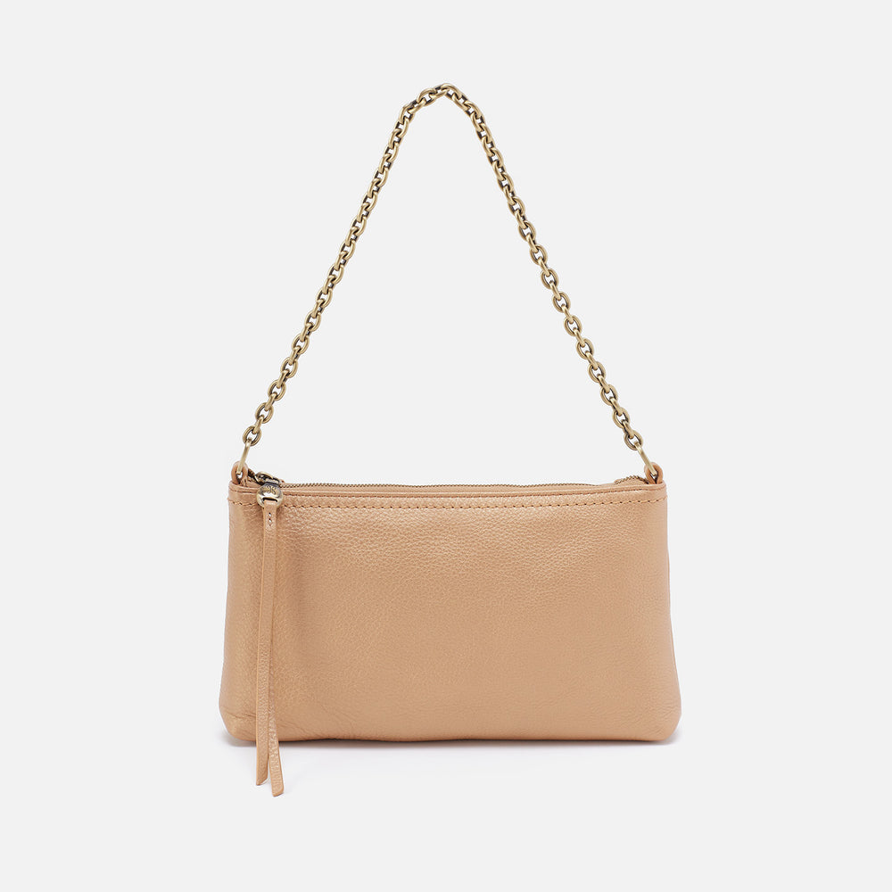 Darcy Crossbody In Pebbled Metallic Leather - Dusty Gold