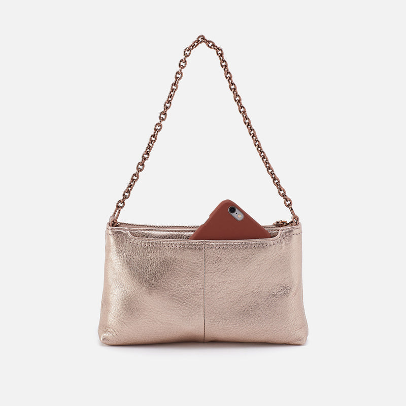 Darcy Crossbody In Metallic Leather - Pink Gold Metallic