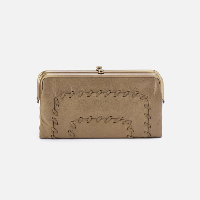 Lauren Clutch-Wallet In Metallic Leather - Burnished Sage