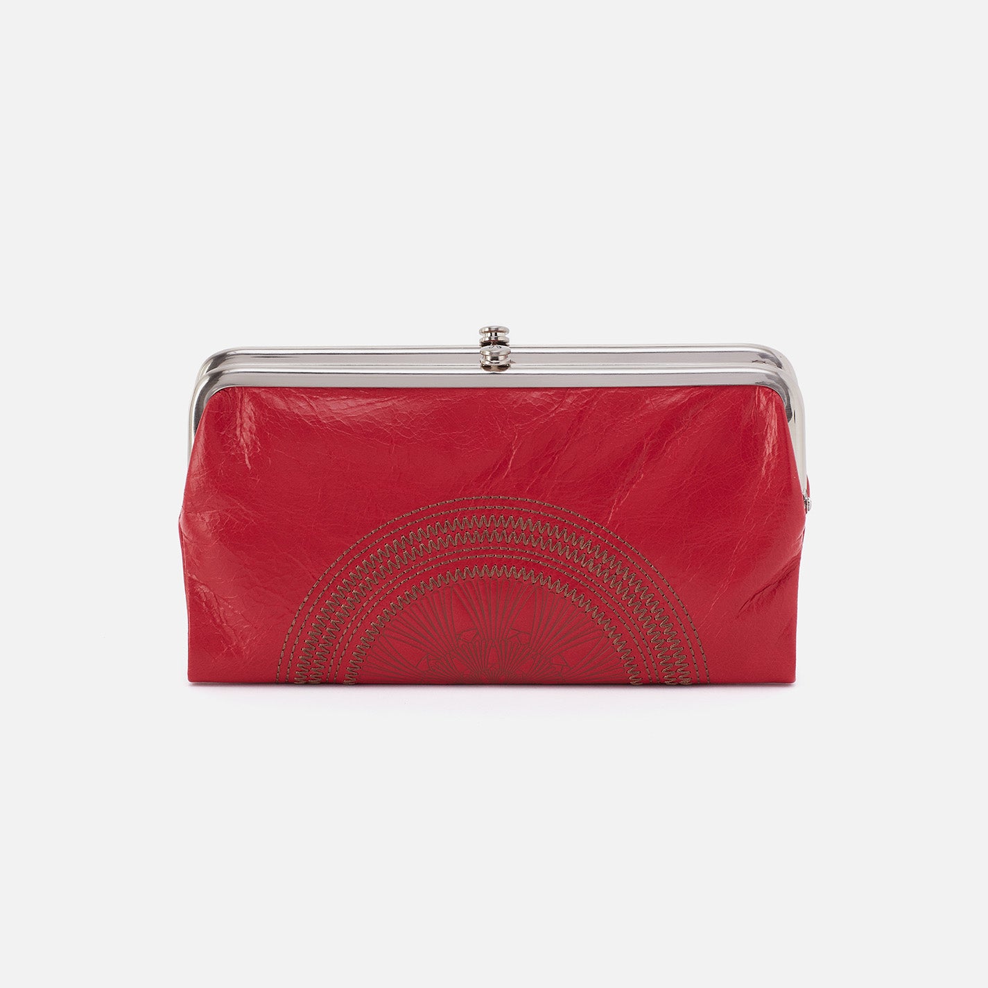 Lauren Clutch Wallet In Polished Leather Hibiscus HOBO