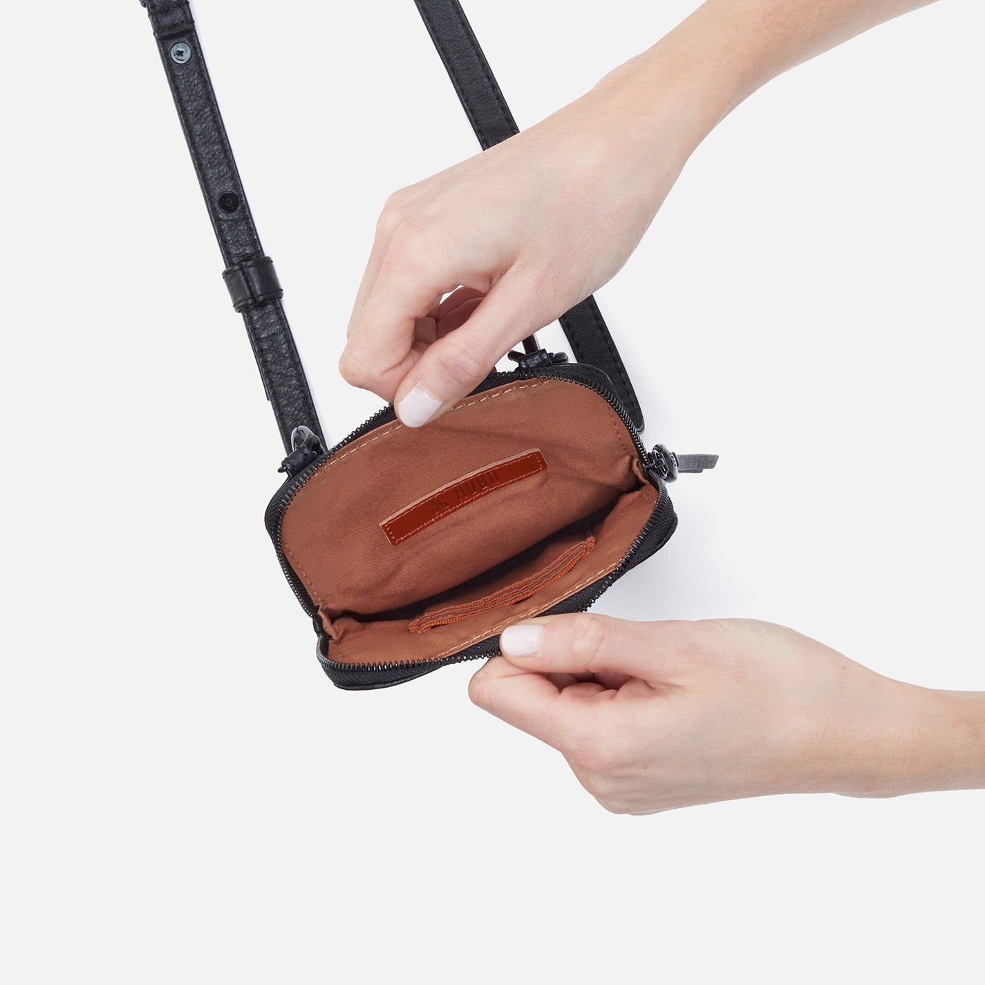 HOBO, Bags, Hobo Agile Leather Smartphone Crossbody Bag Black