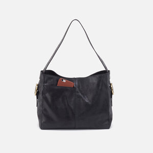 Render Shoulder Bag In Buffed Leather - Black