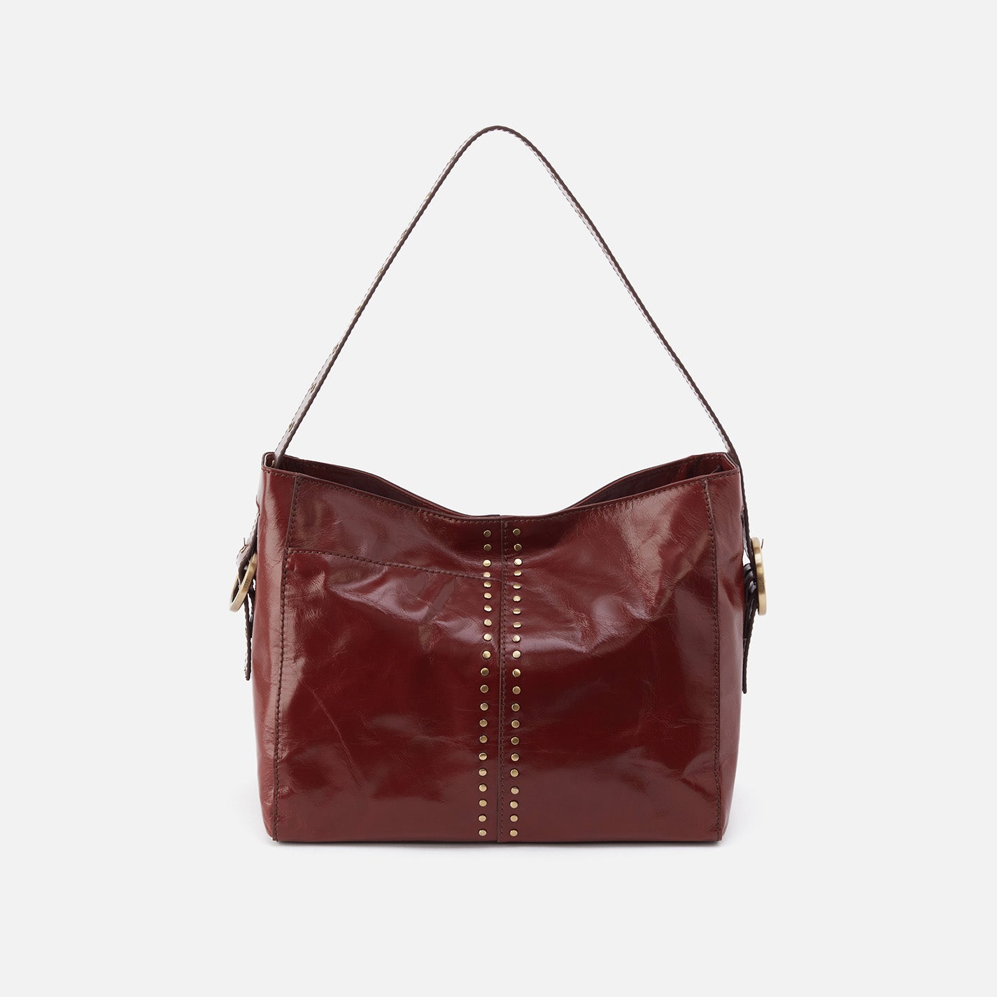 Render Shoulder Bag in Polished Leather With Studs - Henna – HOBO