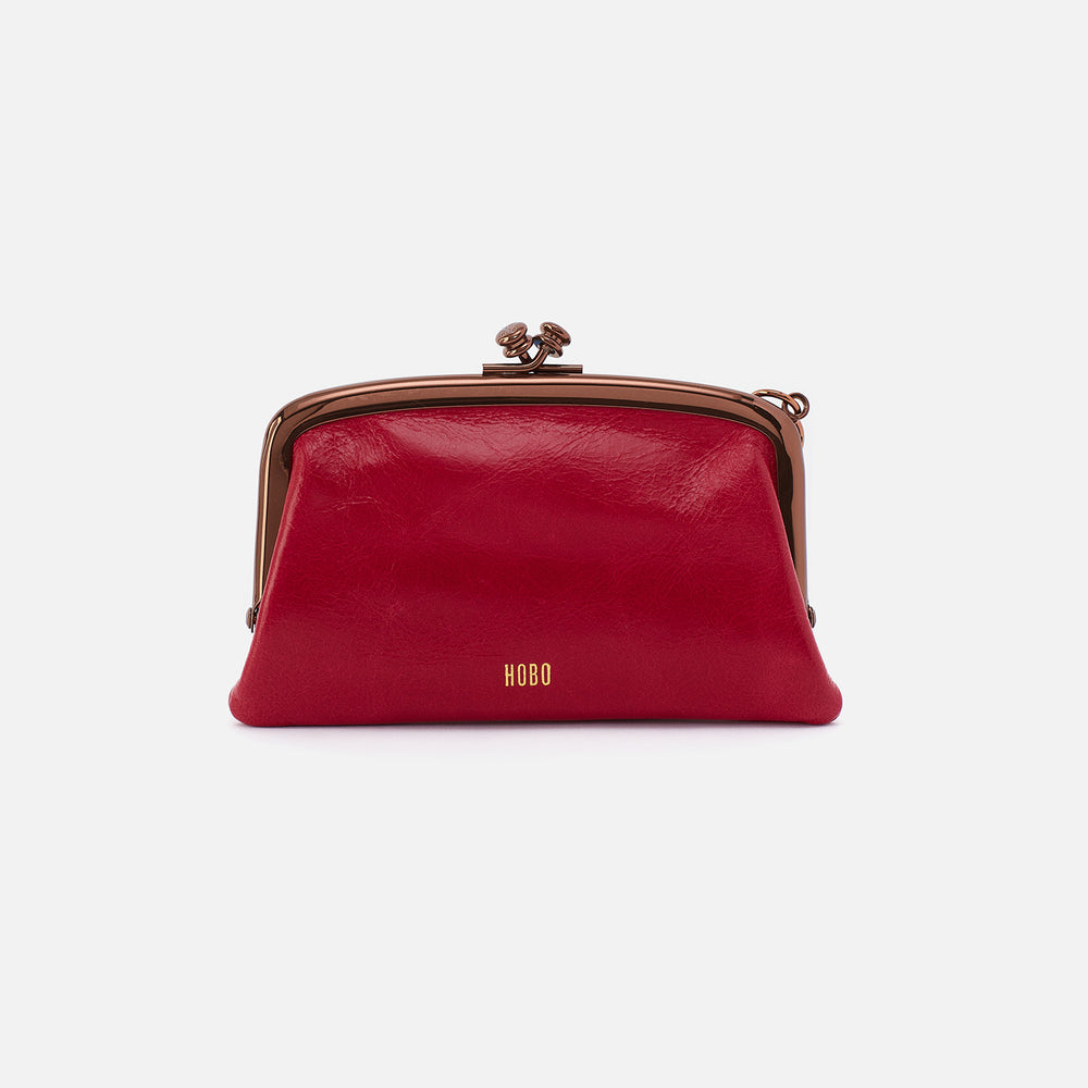 Cheer Frame Pouch in Polished Leather - Claret