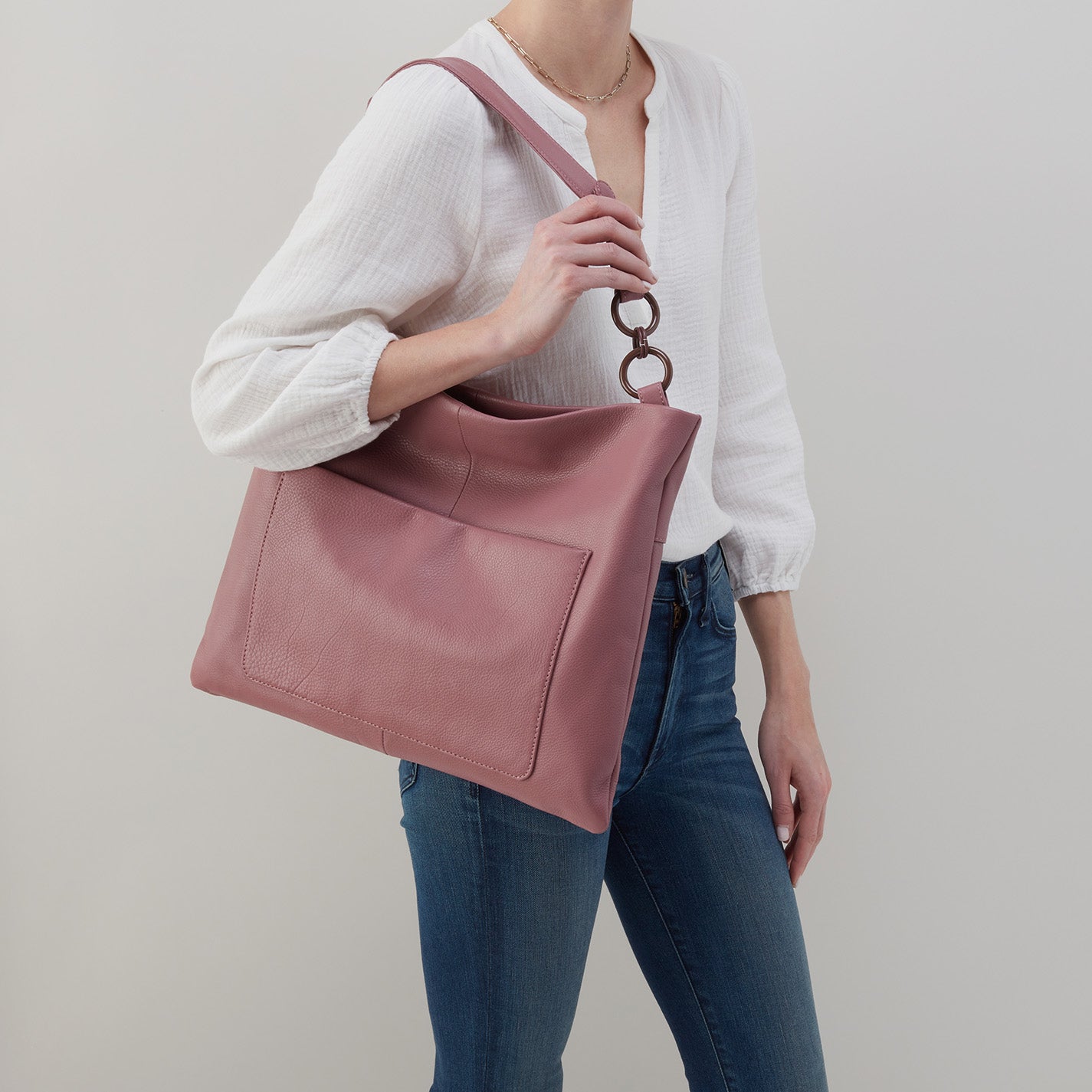 Tripp Hobo in Pebbled Leather - Mauve