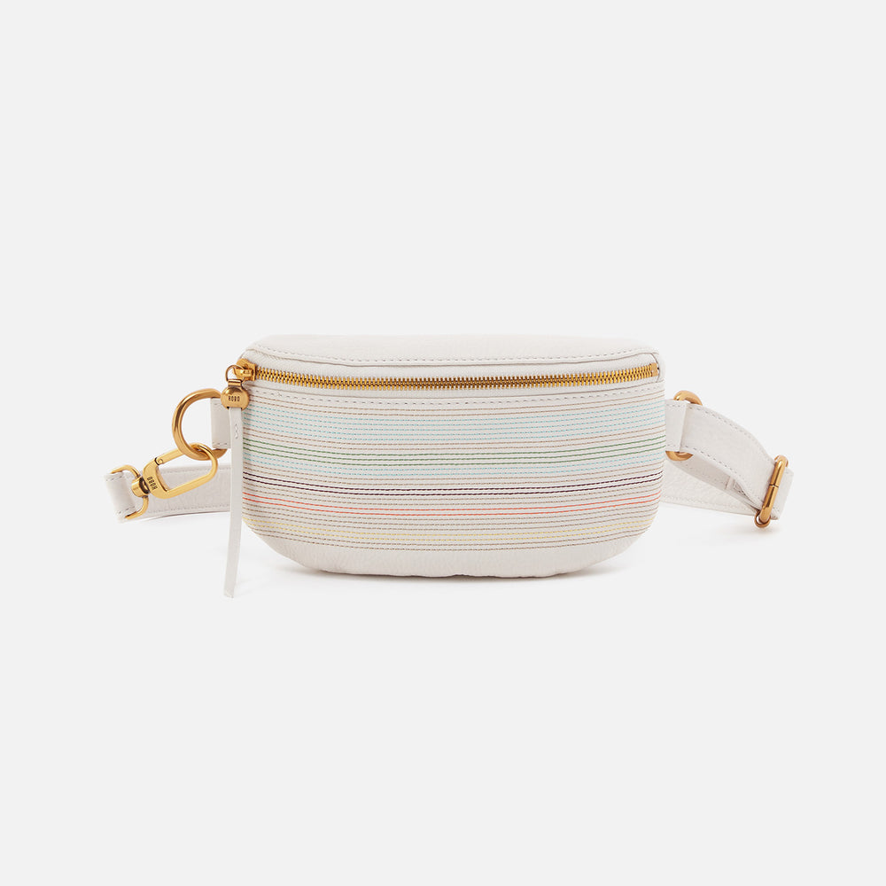 Fern Belt Bag in Pebbled Leather - White