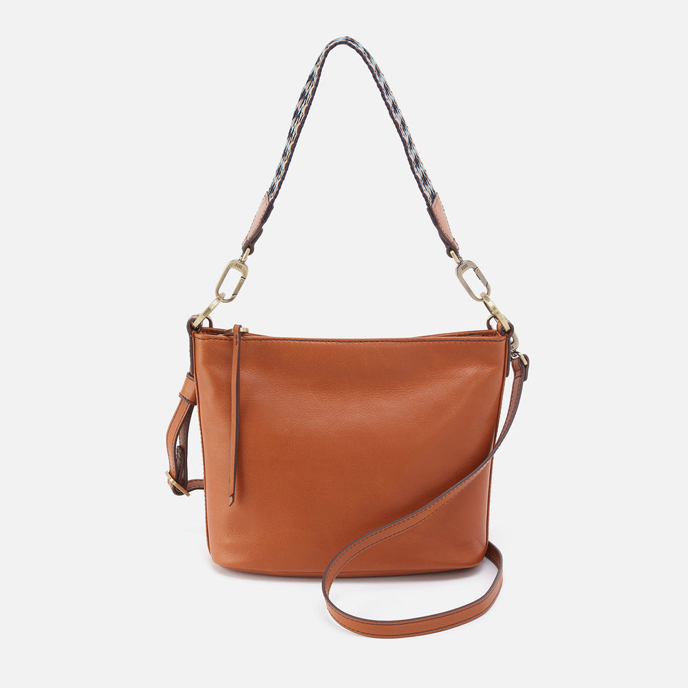 Belle Convertible Shoulder Bag in Artisan Leather - Honey Brown