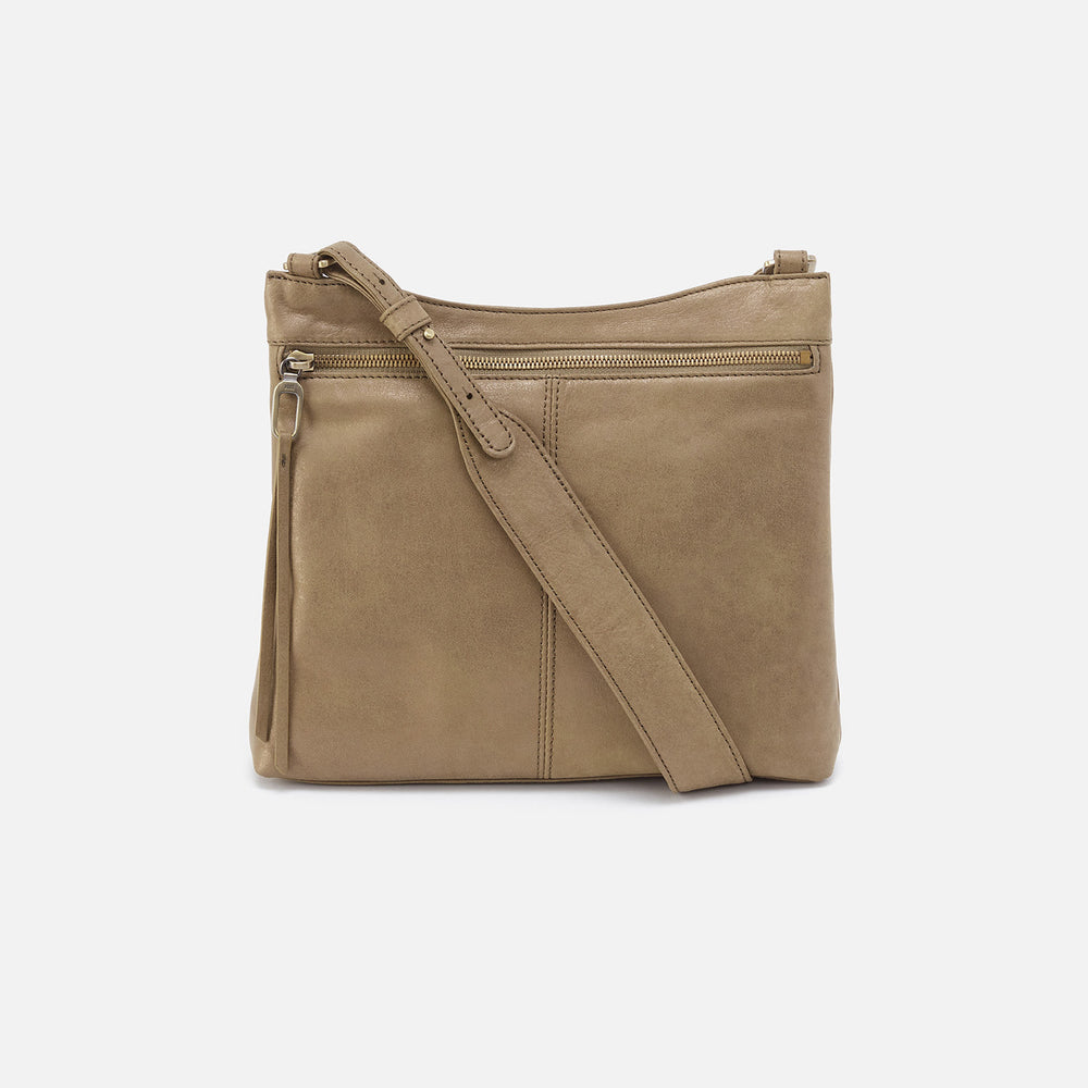 Cambel Crossbody In Metallic Leather - Burnished Sage