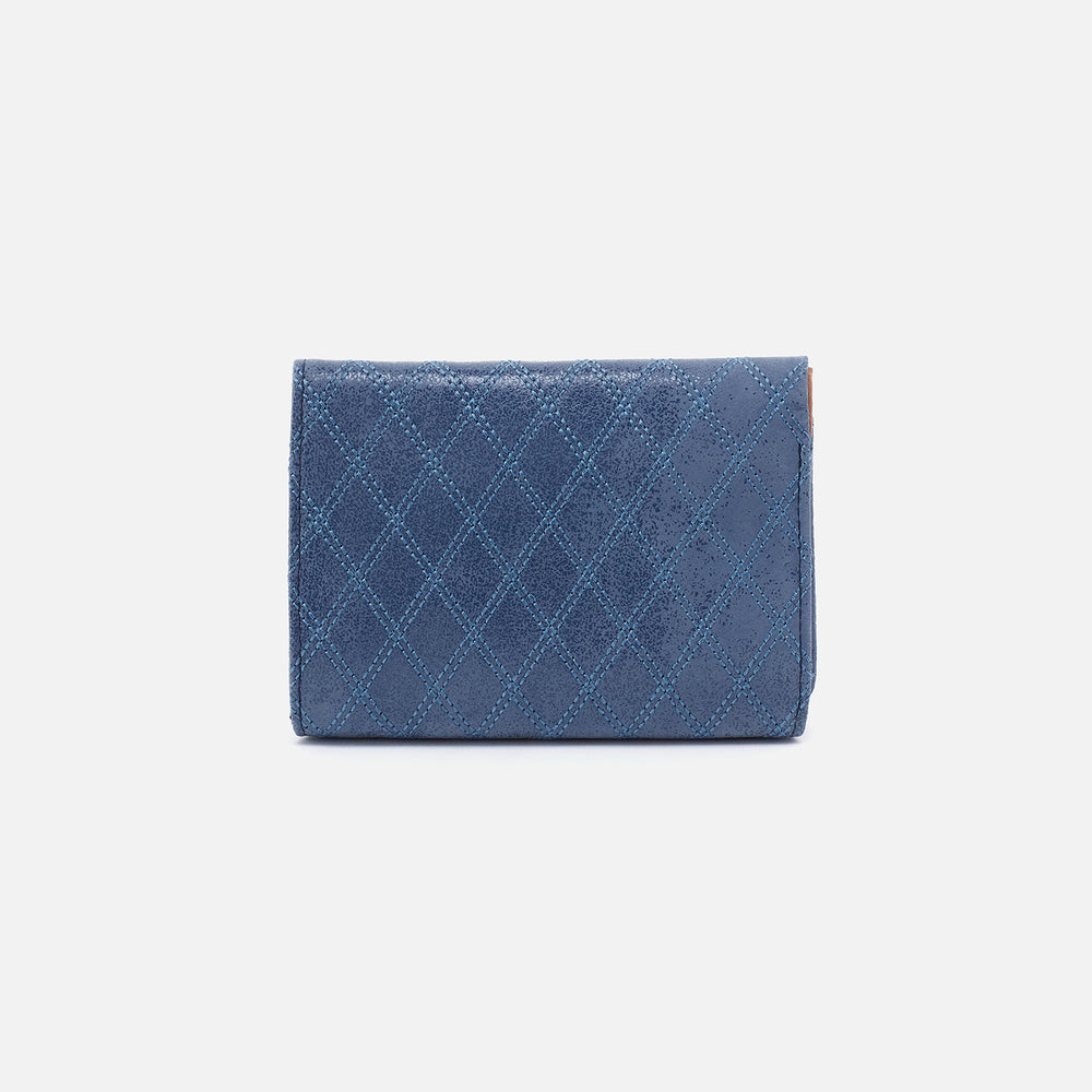 Robin Compact Wallet in Buffed Leather - Azure