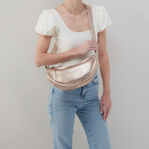 Knox Sling In Metallic Leather - Pink Gold Metallic