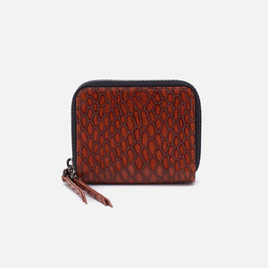 Dixon Medium Zip Wallet In High Gloss Leather - Tortoise