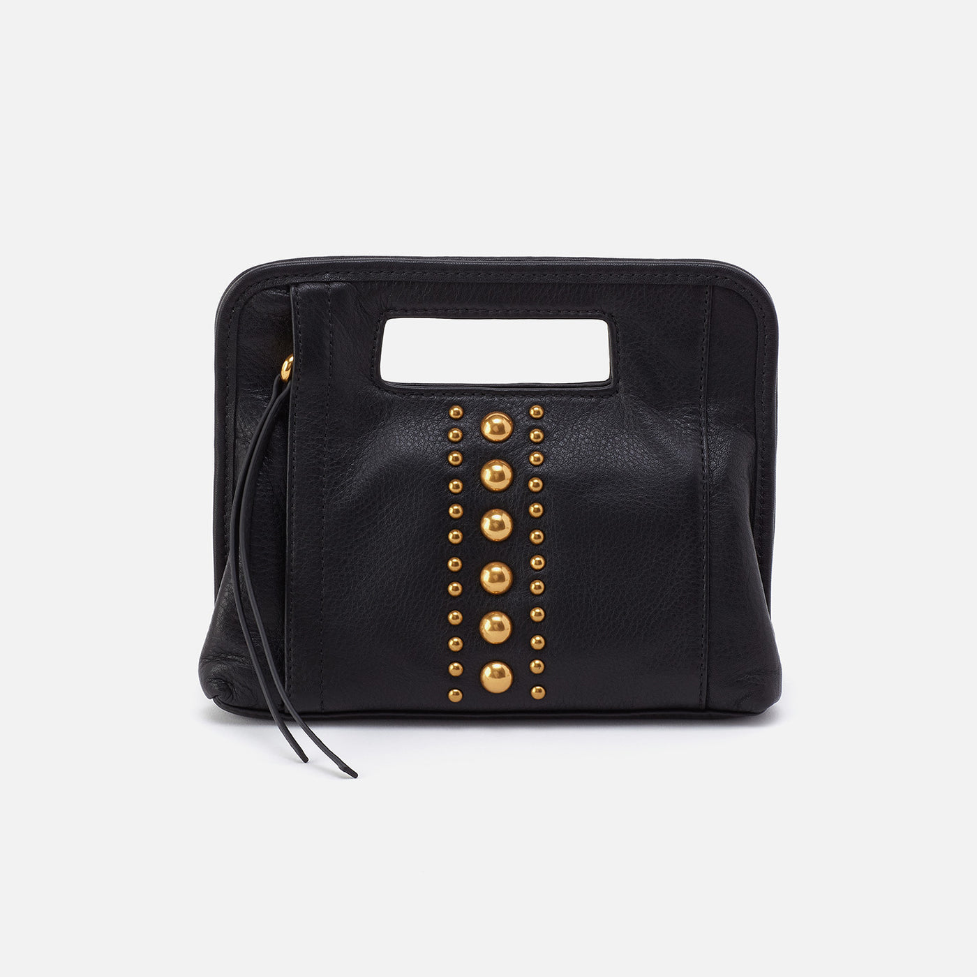 Ace Clutch in Pebbled Leather - Black