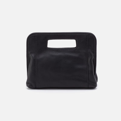 Ace Clutch in Pebbled Leather - Black