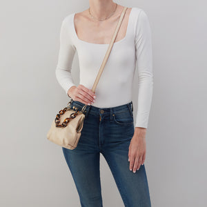 Alba Crossbody In Polished Leather - Quartz