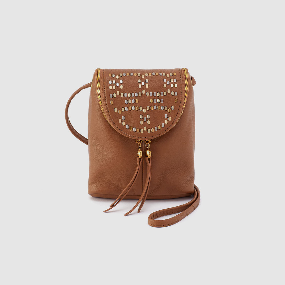 Fern Crossbody In Pebbled Leather - Warm Honey