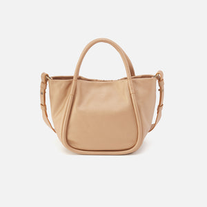 Margot Satchel In Pebbled Metallic Leather - Dusty Gold