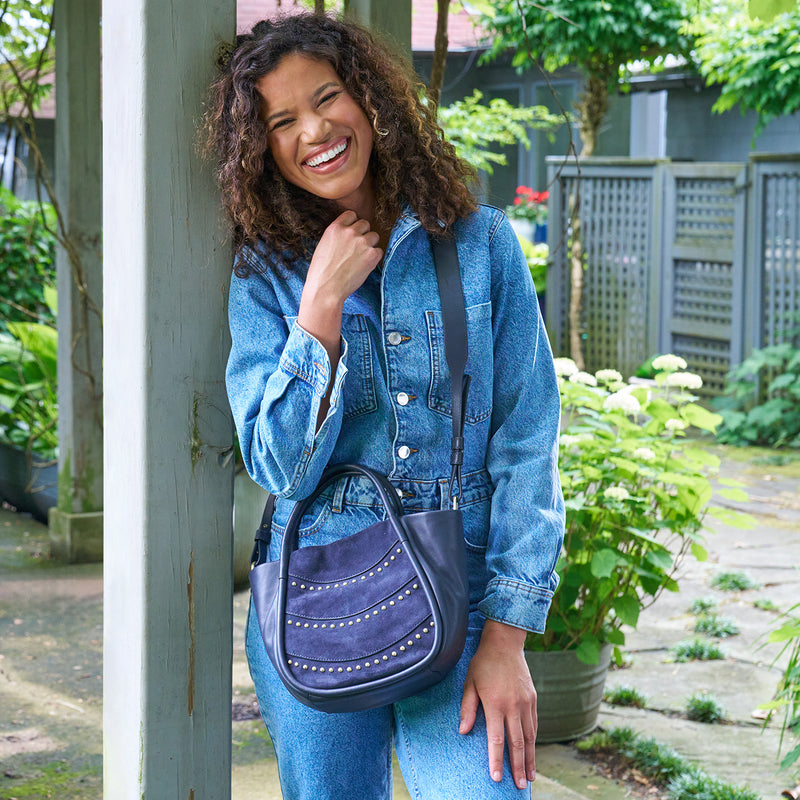 Margot Satchel In Smooth Leather - Navy