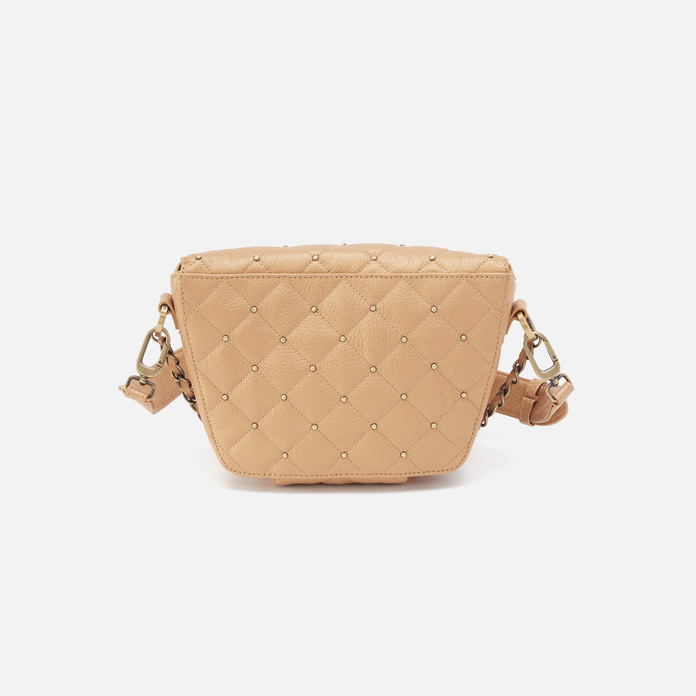 Miri Belt Bag In Pebbled Metallic Leather - Dusty Gold