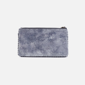 Foray Large Wallet In Metallic Leather - Blue Pewter