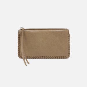 Foray Large Wallet In Metallic Leather - Burnished Sage