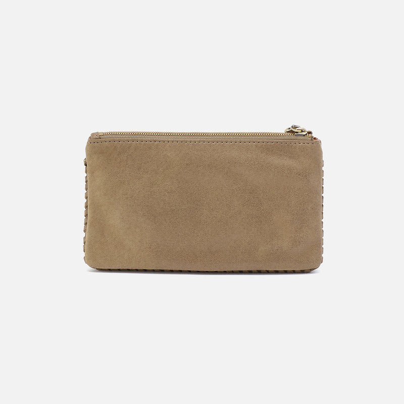 Foray Large Wallet In Metallic Leather - Burnished Sage