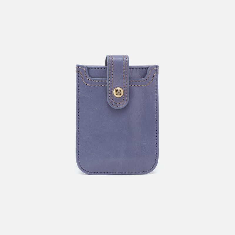 Dunn Card Case In Polished Leather - Sky Blue