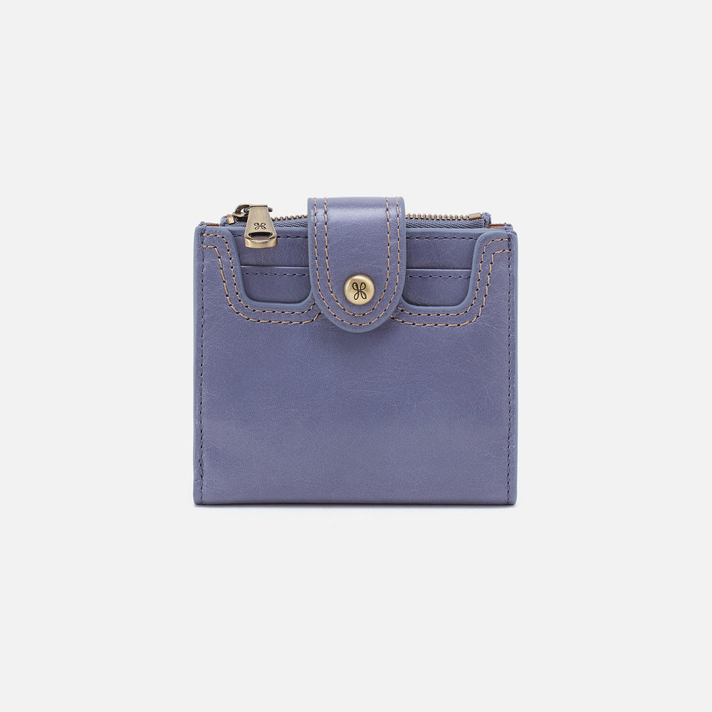 Dunn Mini Wallet In Polished Leather - Sky Blue