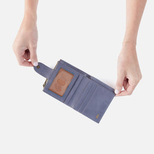 Dunn Mini Wallet In Polished Leather - Sky Blue