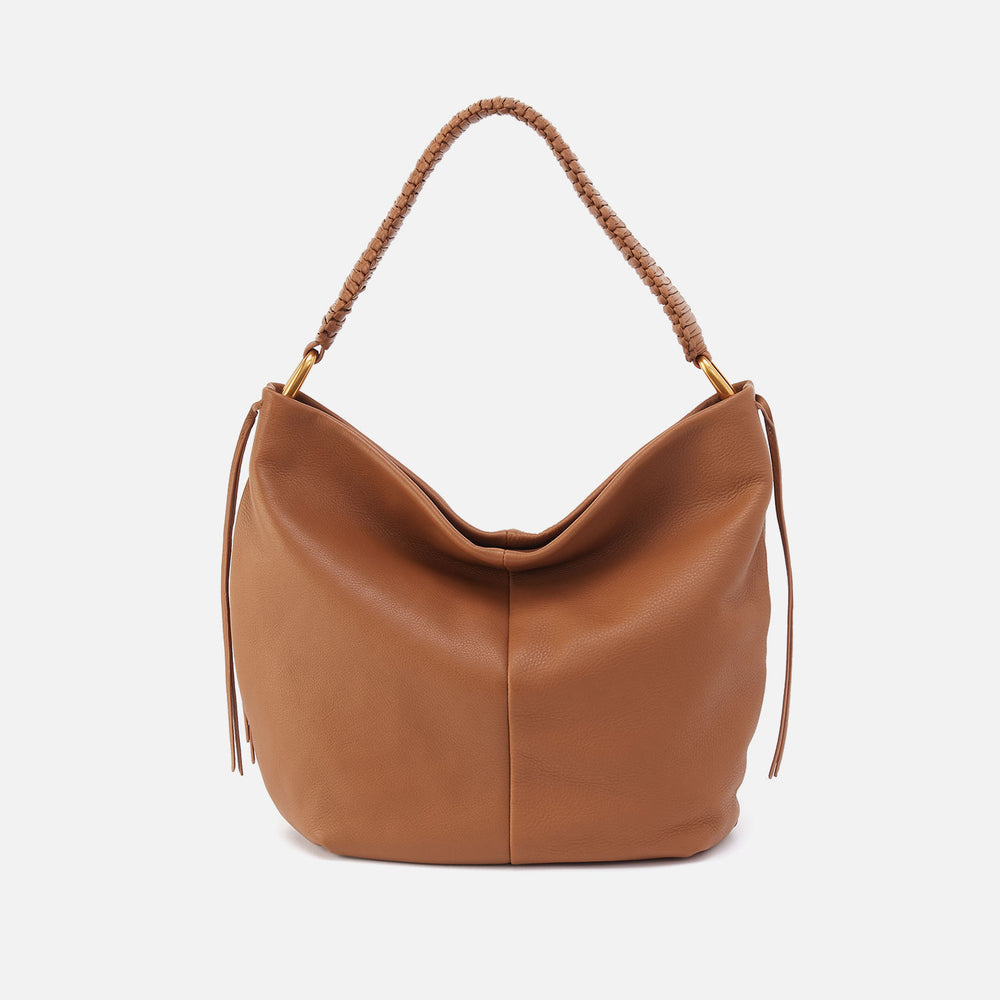 Harley Hobo In Pebbled Leather - Warm Honey With Details