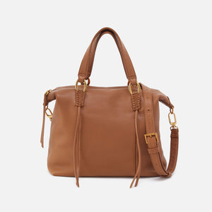 Harley Satchel In Pebbled Leather - Warm Honey