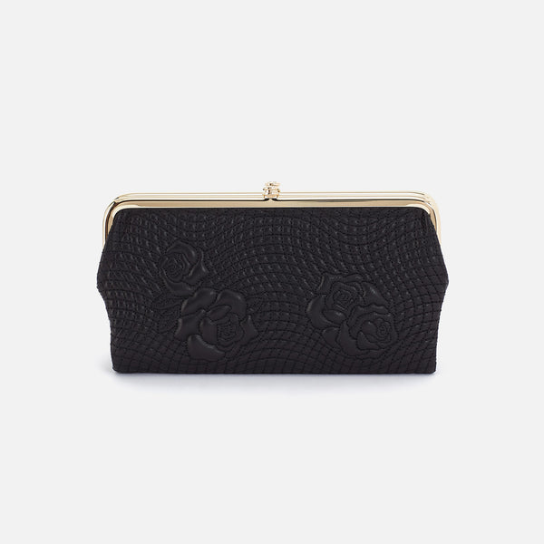 HOBO International Lauren Clutch sale Black Polished Leather