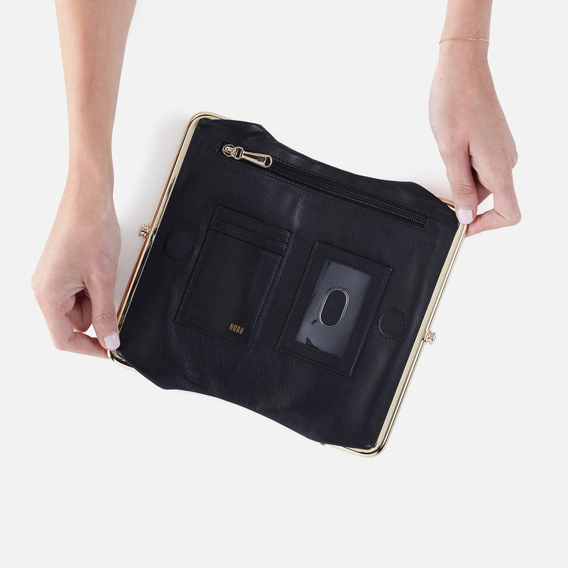 Lauren Clutch-Wallet In Smooth Leather - Black