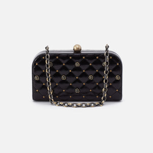 Lauren Minaudiere In Polished Leather - Studded Black