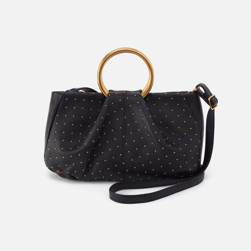 Sheila Ring Satchel In Pebbled Leather - Black