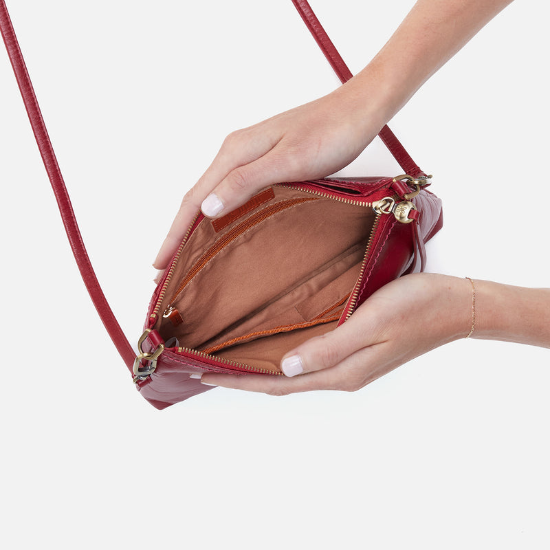 Darcy Crossbody In Polished Leather - Cardinal