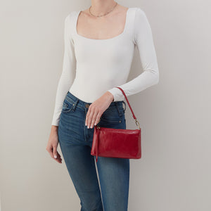 Darcy Crossbody In Polished Leather - Cardinal