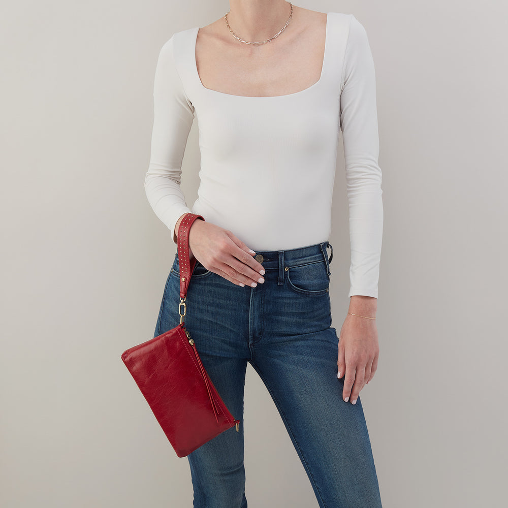 Darcy Crossbody In Polished Leather - Cardinal