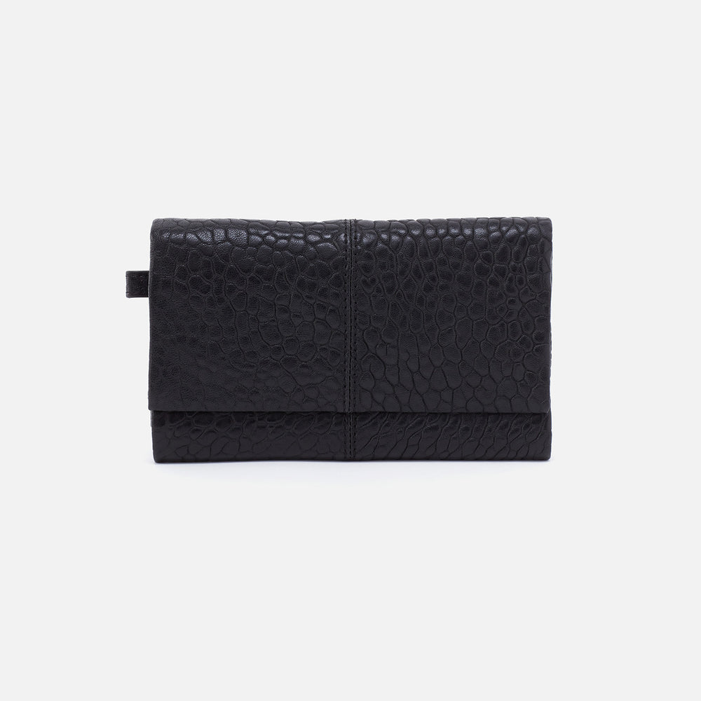 Keen Continental Wallet in Bubble Pebbled Leather - Black