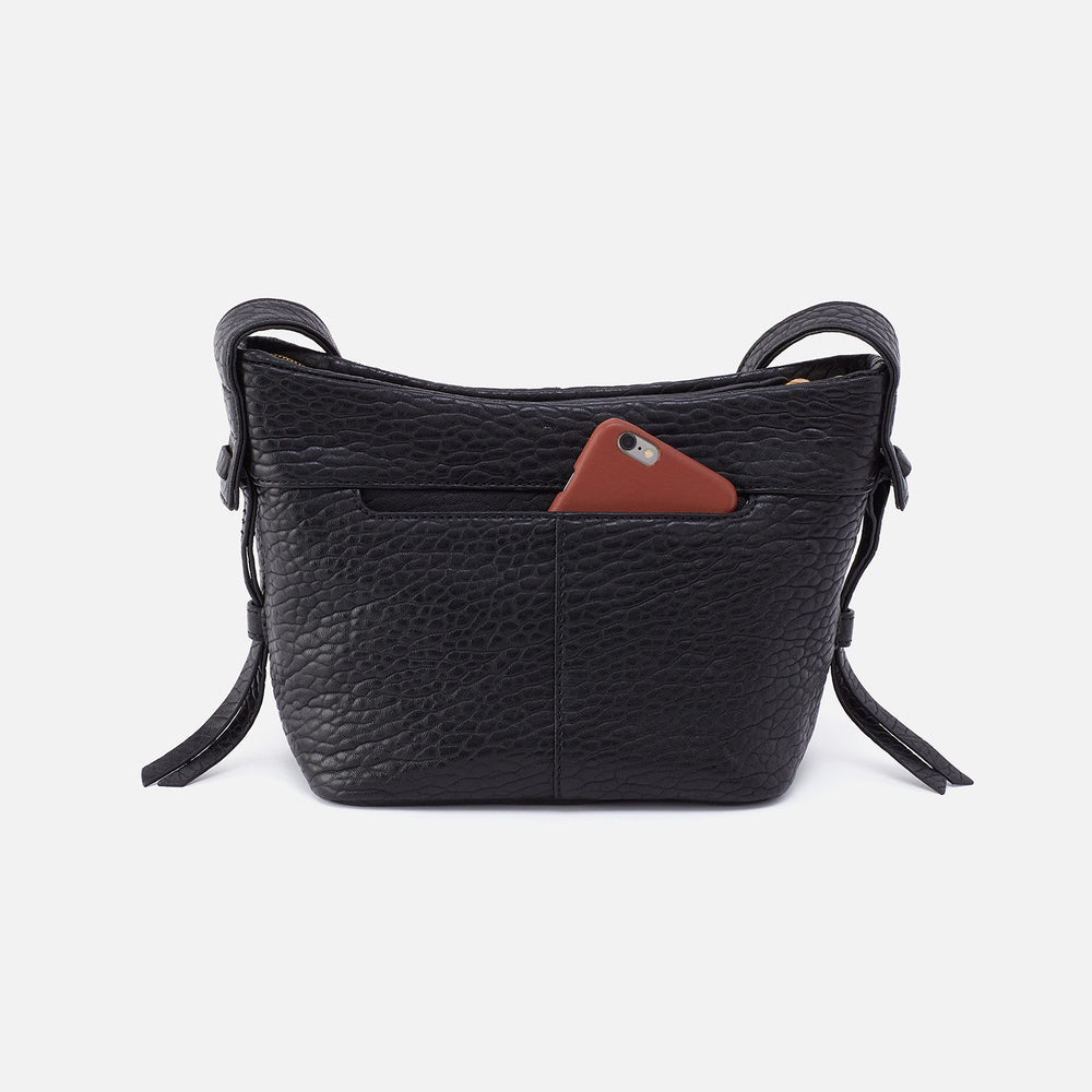 Bonita Crossbody in Bubble Pebbled Leather - Black