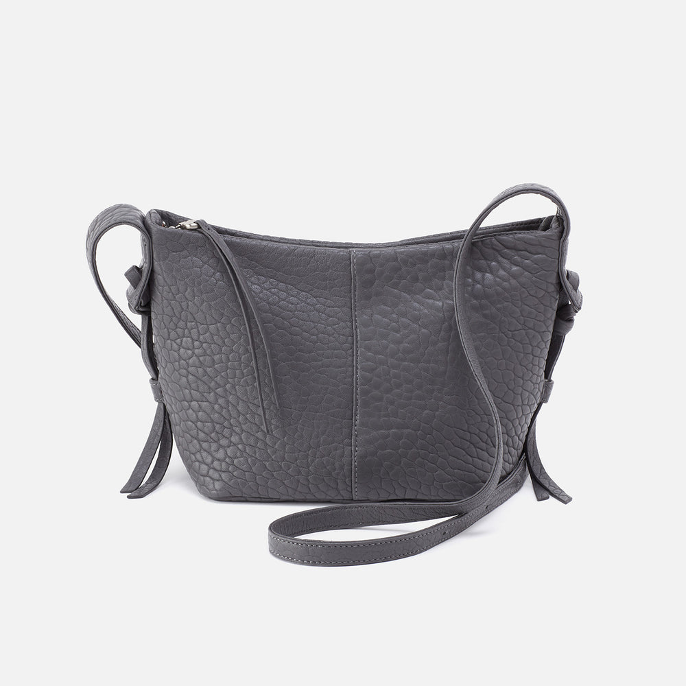 Bonita Crossbody in Bubble Pebbled Leather - Grey