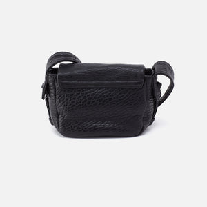 Bonita Mini Messenger Crossbody in Bubble Pebbled Leather - Black