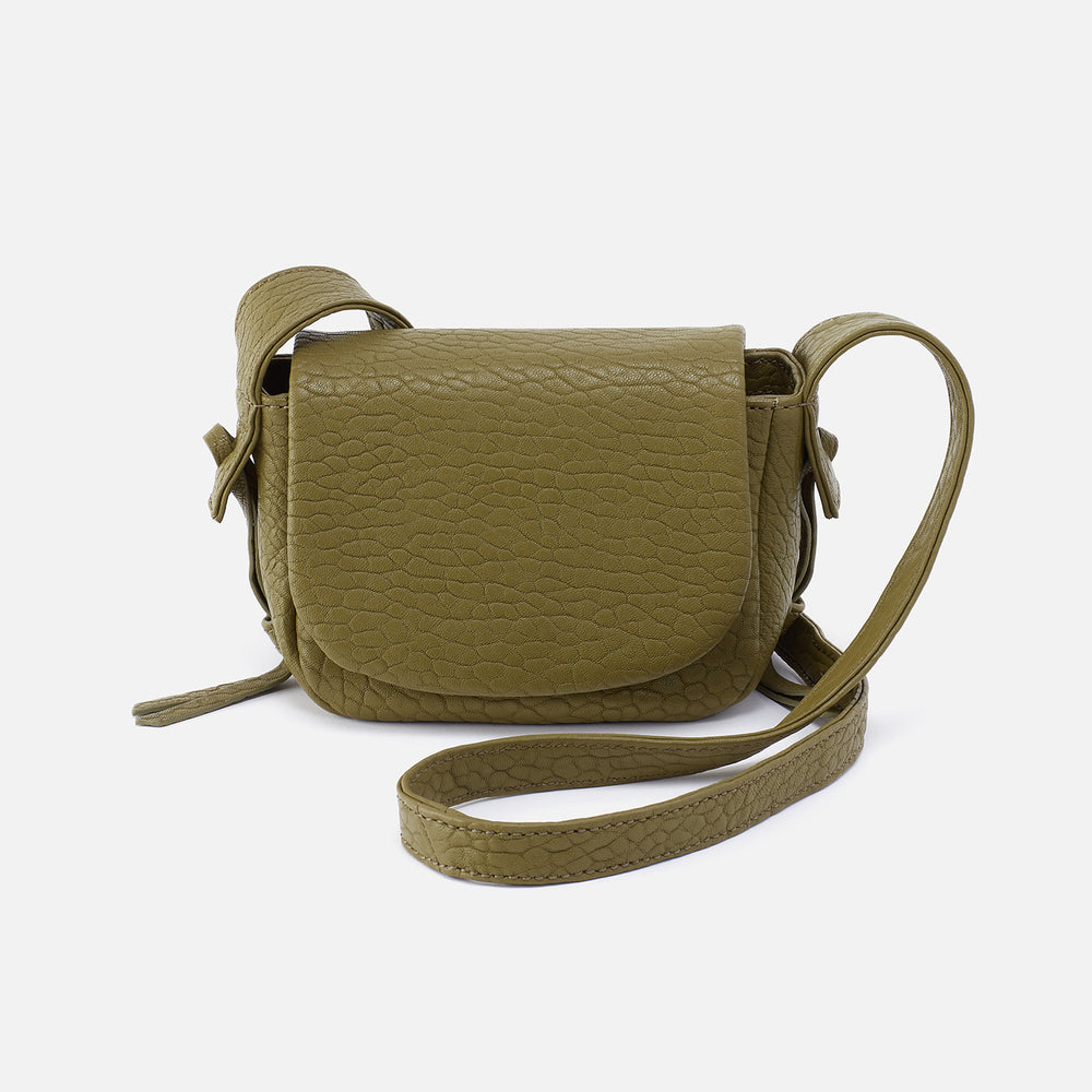 Bonita Mini Messenger Crossbody in Bubble Pebbled Leather - Green