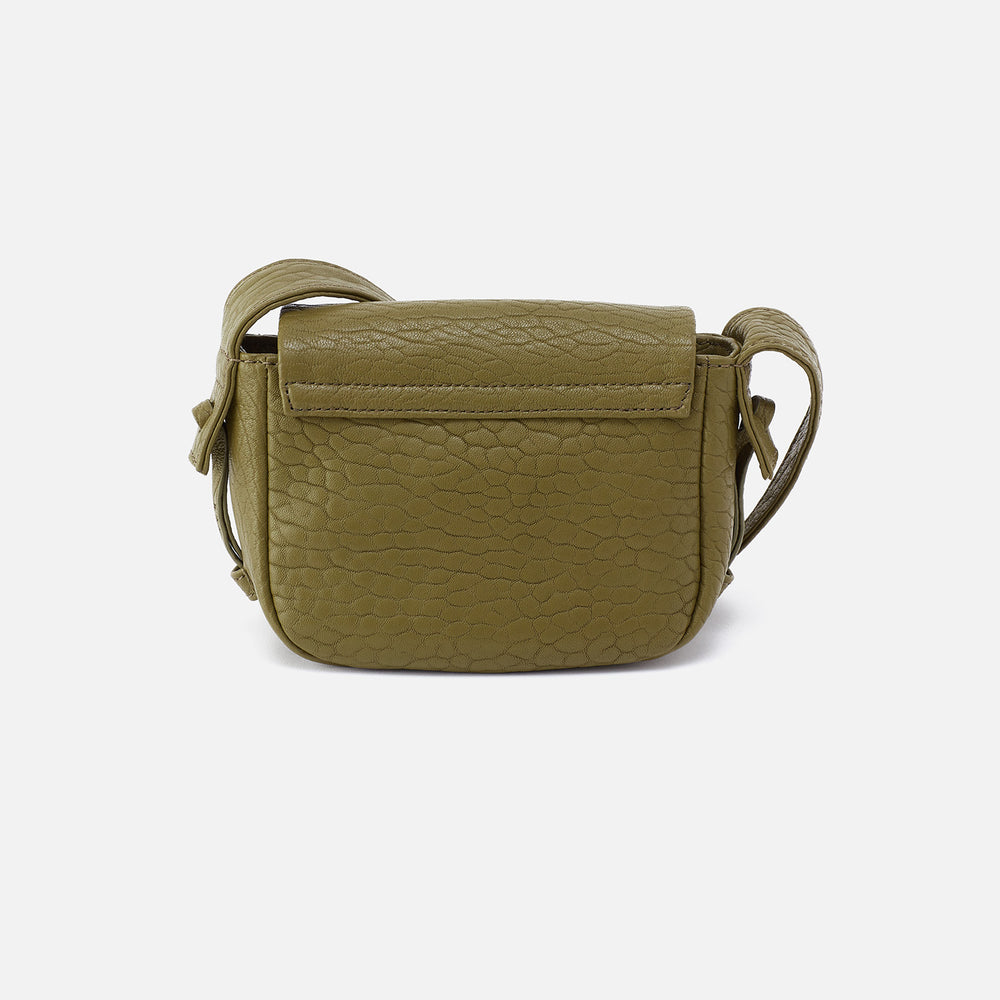 Bonita Mini Messenger Crossbody in Bubble Pebbled Leather - Green