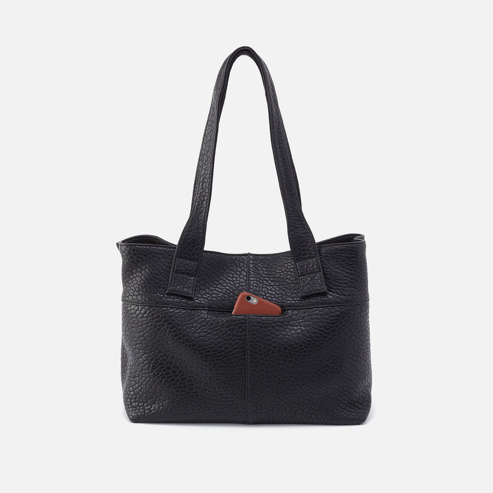 Bonita Tote in Bubble Pebbled Leather - Black